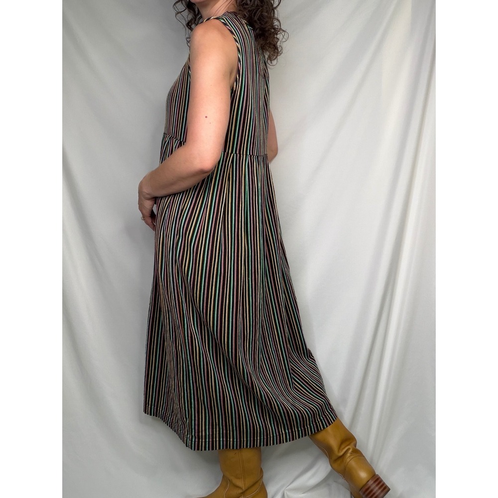Ace & Jig Cliff Dress Fete Rainbow Stripe Cotton Midi Sleeveless Colorful M - Picture 3 of 14